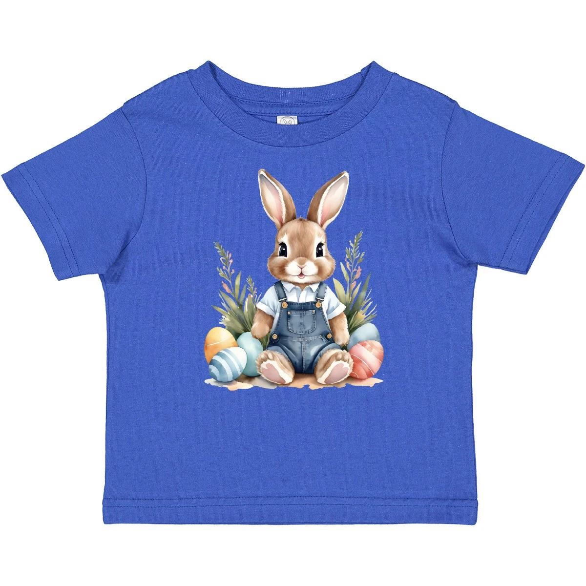 Inktastic Cute Easter Bunny With Egg Decorations Baby kids boys T-Shirt Rabbit Coveralls 120