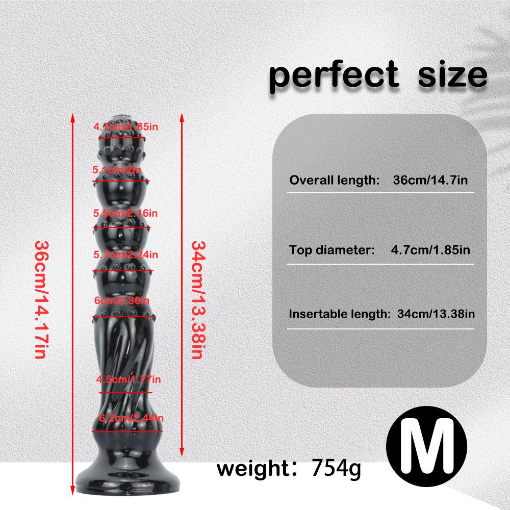 47*7cm Jumbo Pull Bead Anal Plug with Suction Cup - Long Bumps Threaded Octopus Expander