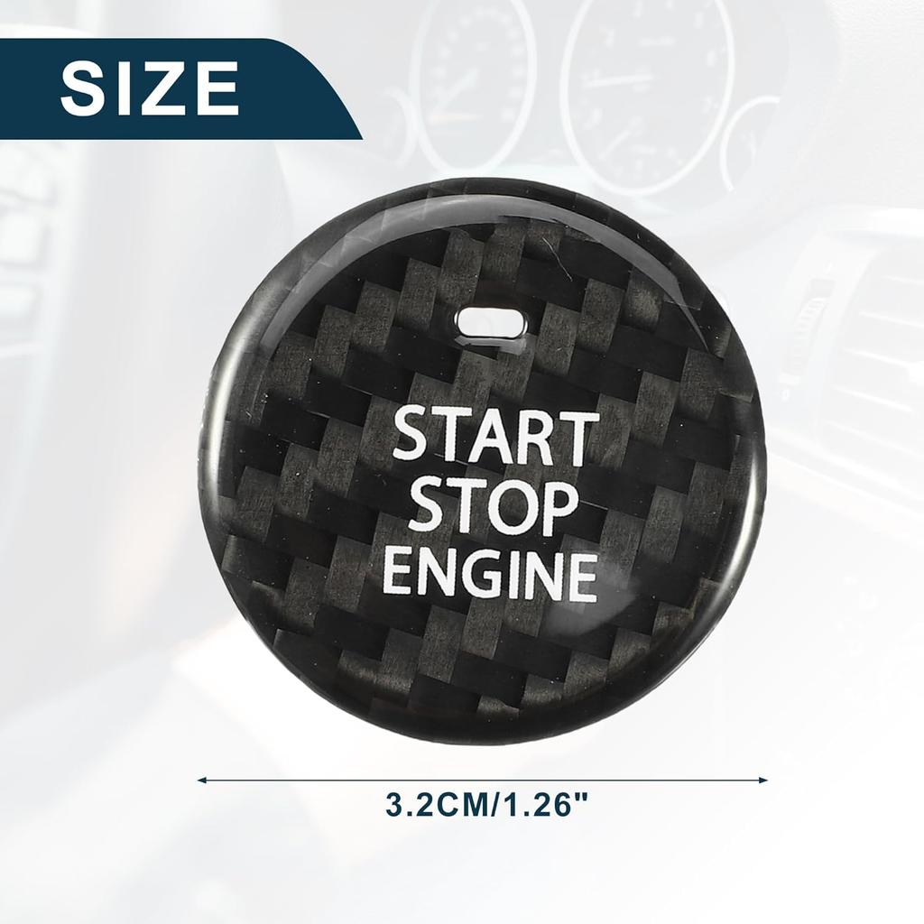 Kryt tlačítka Start Stop motoru pro Mazda 3 Odolný | Černá samolepka na spínač zapalování 1 ks