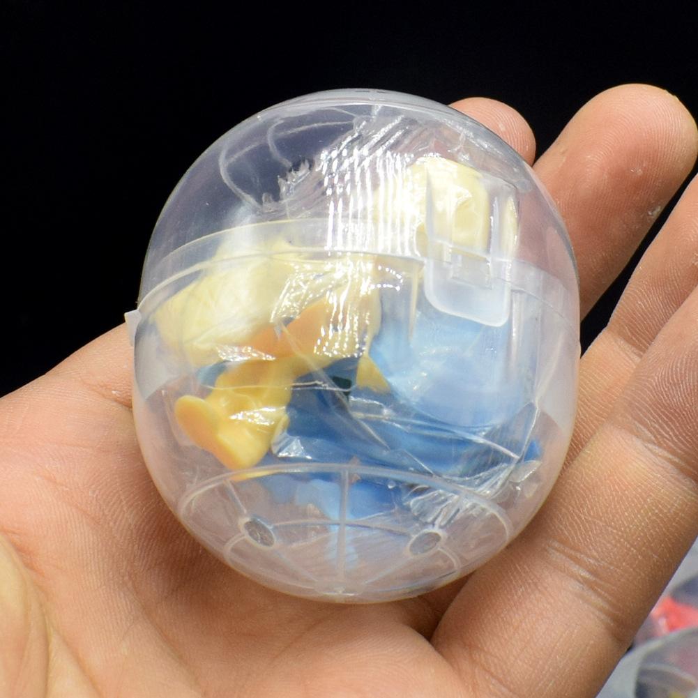 6pcs Gacha Mixed Doll Toy Ball Transparent Capsule Surprise Egg Model Puppets Toys for Kids Playground Game Machine 47X55mm