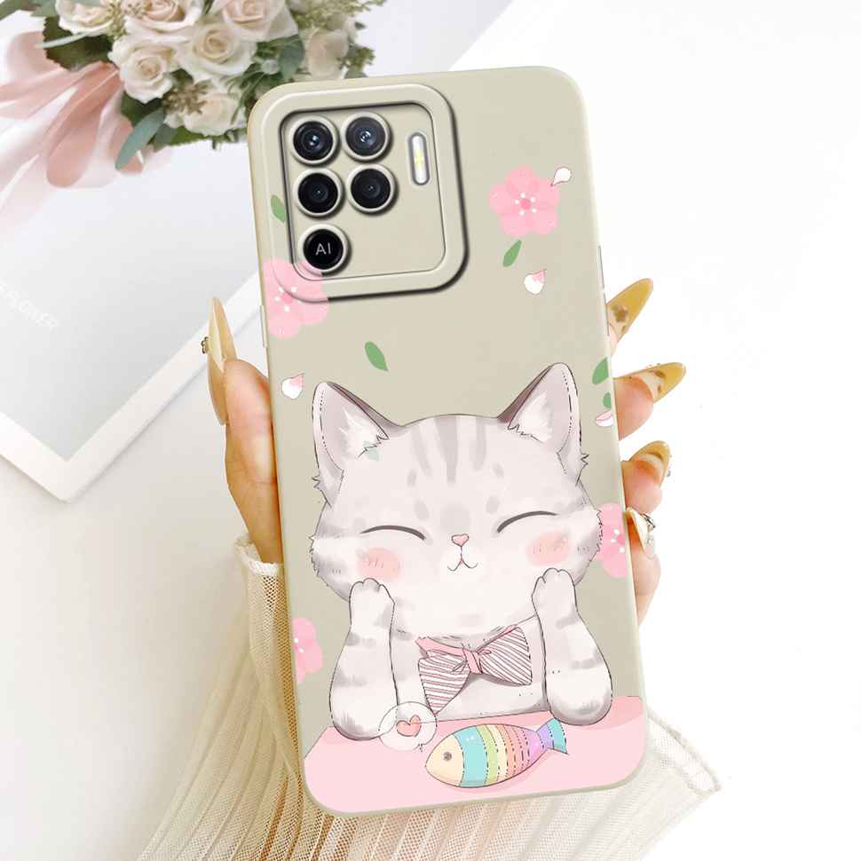 

For Oppo a94 A94 4G CPH2203 Case New Design Rabbit Pattern Soft Silicone Cover For Oppo A94 A 94 6.43 Phone Shell Bumper Oppo A94 4G
