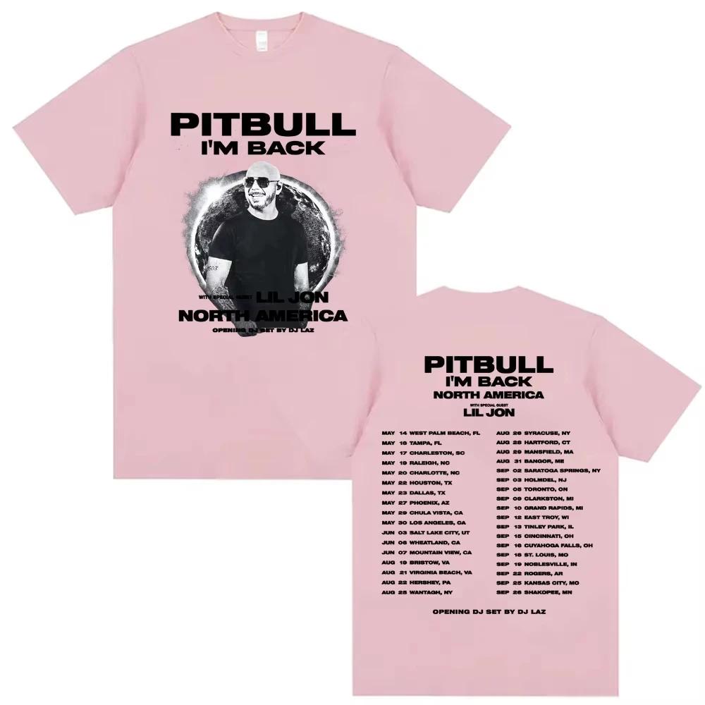 

Pitbull Im Back North America Tour 2026 T Shirts Unisex Women Harajuku Hip Hop Punk Style Tshirts Pure Cotton Casual T Shirt 4XL