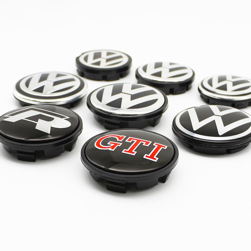 For VW 4pcs VW Wheel Center Hub Caps 56mm 65mm 70mm Wheel Cover For Touran Golf 4 5 6 7 Polo Passat B5 B6 B7 CC 3D Premium Plus Pro Kit