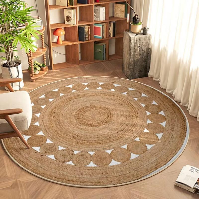 Tapis rond bohème coloré avec motif mandala – Tapis décoratif style ethnique pour salon et chambre à coucher Diameter 90cm(35in)