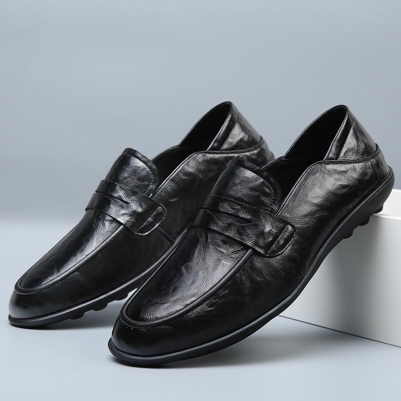 FashionSoft Sole Cow Leather Loafers Male Spring Autumn New Designer Fashion Casual Shoes for Men Breathable Summer Driving Shoes Man