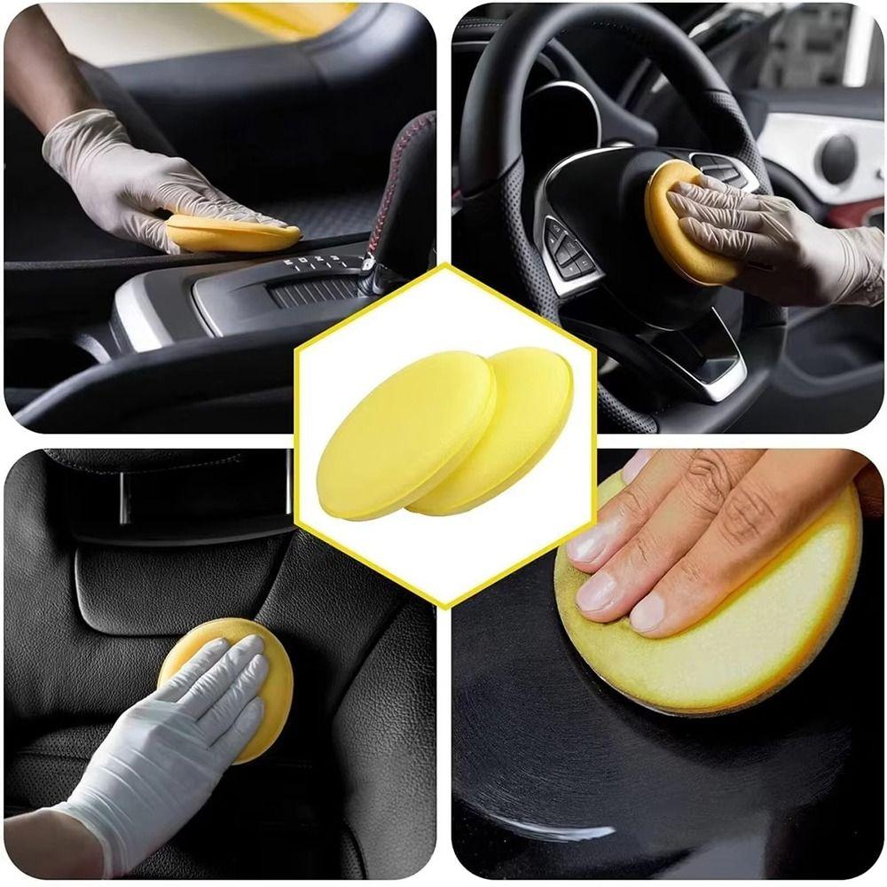 10Pcs Round Foam Applicator Pads 10cm Auto Cleaning Accessories New Polish Sponges  Clean Washer