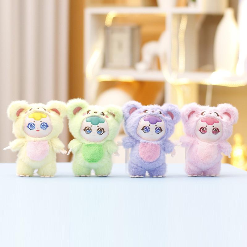 Baby Three Plush Toy Keychain With Super Soft Short Plush For Kids Backpack Decor