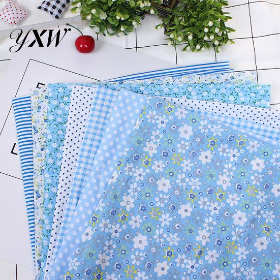 Cotton Fabric 7Pcs Sewing Stylish Soft Plain Cloth Floral Small Piece of DIY Accessory for Handmade Bags Handkerchief Arts Crafts