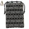 Drawstring bag men yukata traditional pattern pouch Shingen made Japan Japanese goods kimono stylish cool style black 20s 30s 40s 50s Respect Aged Day
