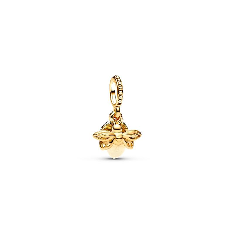 Glow-In-The-Dark Firefly Design Dangle Charm Sparkling Bee Dangle Decorative Beads Fit Original Bracelets DIY Style Women Jewelry Gifts