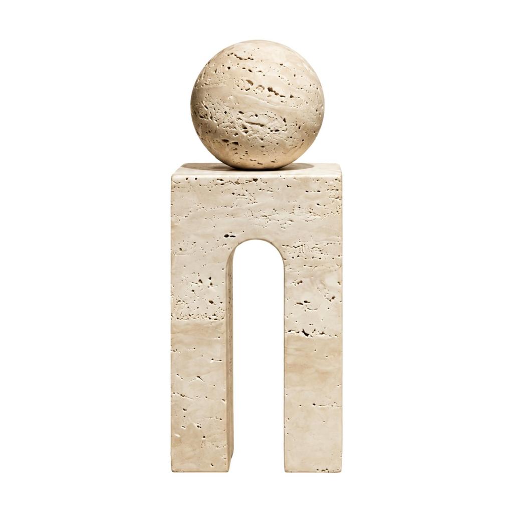 Tabletop Decor Minimalist Resin Arch Ornament with Sphere for Entryway Display, Modern Living Areas