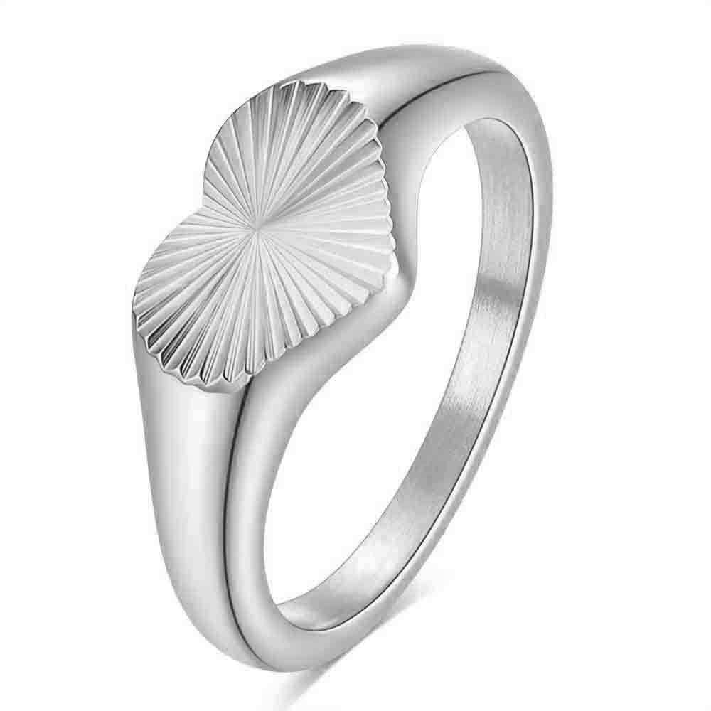 9MM Stainless Steel Love Stripe Minimalist Fashion Casting Ring Jewelry