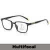 Progressive Multifocales Pochromic Reading Glasses Men's Retro Ultra Light Square Frame Anti Blue Light Eyeglasses Diopter