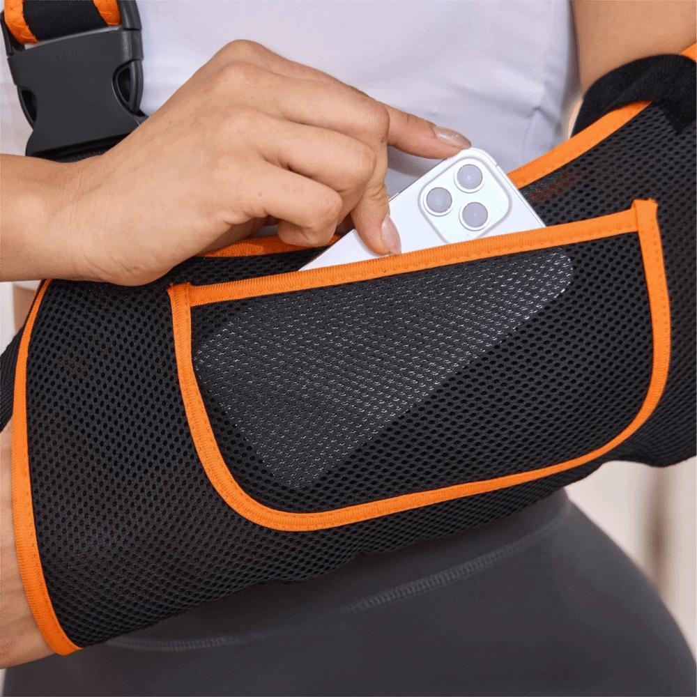 

New Buckle Design Arm Sling Comfortable Adjustable Arm Support Durable Elbow Wrist Sling Shoulder Support помаранчевий