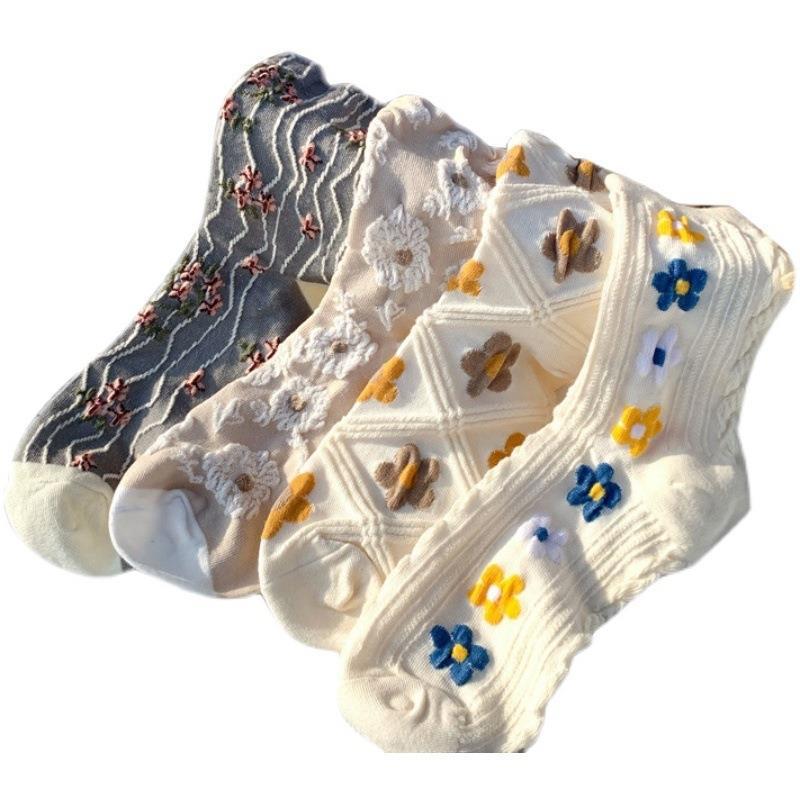 Mid-Tube Korean Retro Hyuna Style Socks, Trendy All-Season Casual for Girls