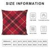 Red Plaid Cushion Cover Soft Plush Fabric Double-Sided Printed Sofa Cushion Cover For All Seasons Home Decor Gift