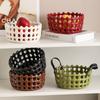 Creative New Light Luxury Fruit Basket Household Living Room Coffee Table Ornament Ceramic Basket Candy Plate High-End Hollow Fruit Plate
