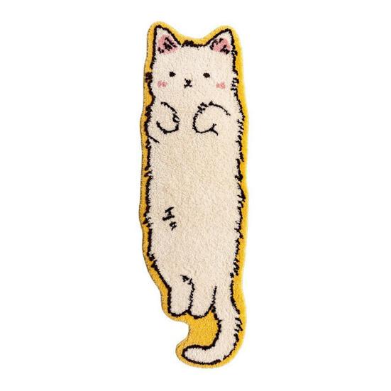 Plush Cat Rug Cute Cartoon Kitten Floor Mat Anti-Slip Soft Bedside Rug for Bedroom Living Room Playroom Kids Room Decor