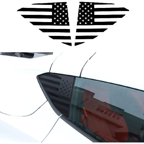 Rear Side Window American Flag Decal Fit for Chevrolet Corvette C8 2020-2024, Rear Side Window Sticker, American Flag Rear Side Window Decal Sticker