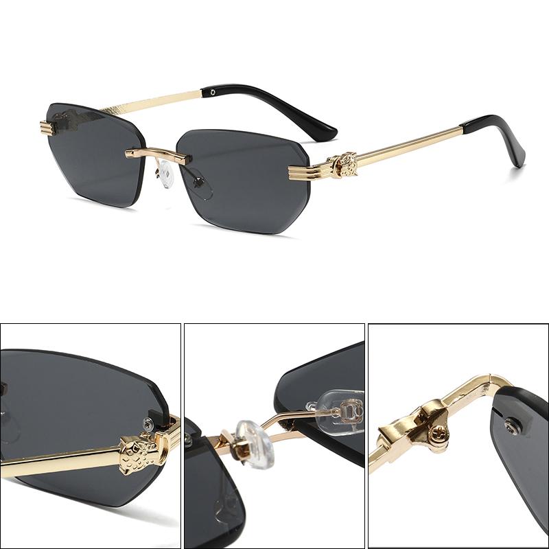 Xiaomi Rimless Gradient Sunglasses for Women Gold Metal Decor Temples UV400 Cutting Lens Fashion Travel Beach Shades Eyewear