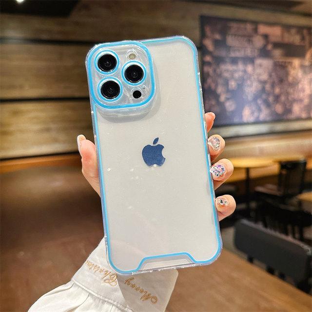Luminous Clear Silicone Soft Phone Case For Iphone 14 13 12 11 Pro Max 14pro 14 Plus Shockproof Bumper Night Light Acrylic Cover