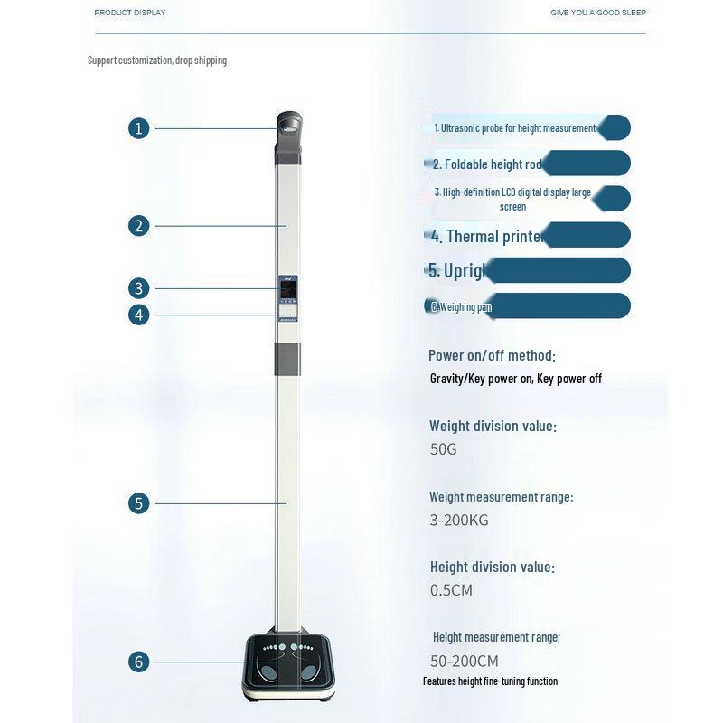BerylQWXA Electronic Height and Weight Measuring Scale (CN version)