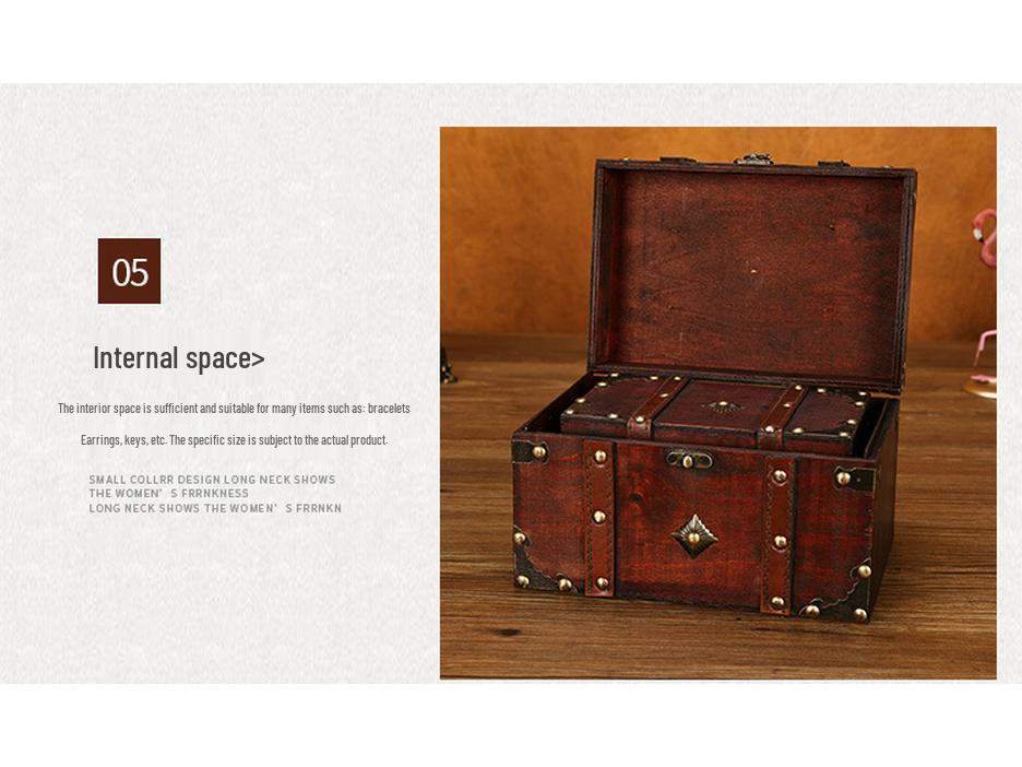 European Retro Lockable Wooden Trunk: Home Storage and Escape Room Decoration