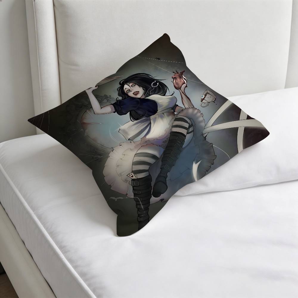 Cool Alice Madness RReturns Decorative Square Pillow Cover Soft Comfortable Pillow Case Sofa Bed Home Decoration