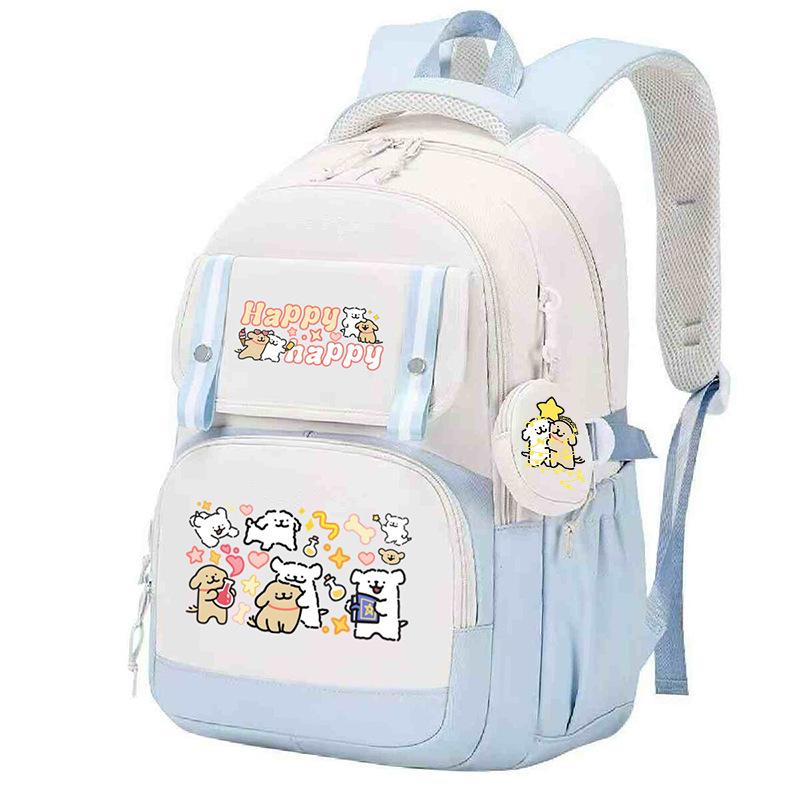 Line puppy cute college style schoolbag large capacity foreign trade campus junior high school students versatile children's backpack