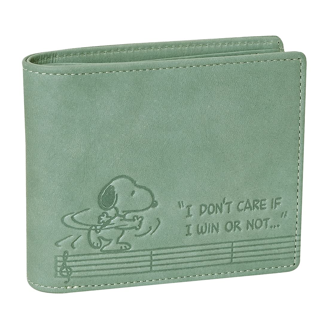 

73280 short embossed genuine blue [Snoopy] Bi-fold wallet, leather, women s, синій