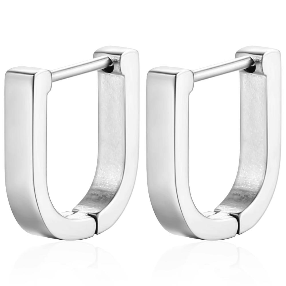 2 STÜCKE Neue Goldfarbe Quadrat Creolen Frauen Männer Edelstahl Huggie Minimalistischen Punk Unisex Rock Ohrringe Piercing Schmuck