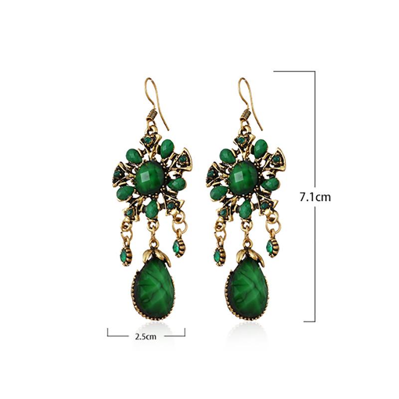 Ethnic Style Dangle Earrings for Women Boho Vintage Water Drop Tassel Earring Female Jewelry Accessories
