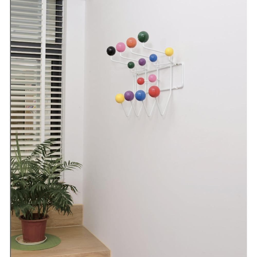 Mid-Century Pop Wood Ball Metal Coat Rack