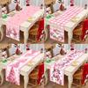 Pink Christmas Table Runner Christmas Decorations For Home 2026 Xmas Table Flag NewYear Winter Holiday Kitchen Dining Table Deco