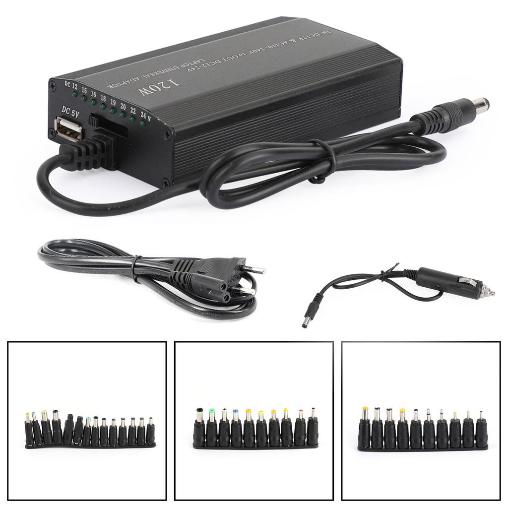 120W Car Home 34 Tips Power Supply Adapter Charger for Laptop Notebook EU Plug