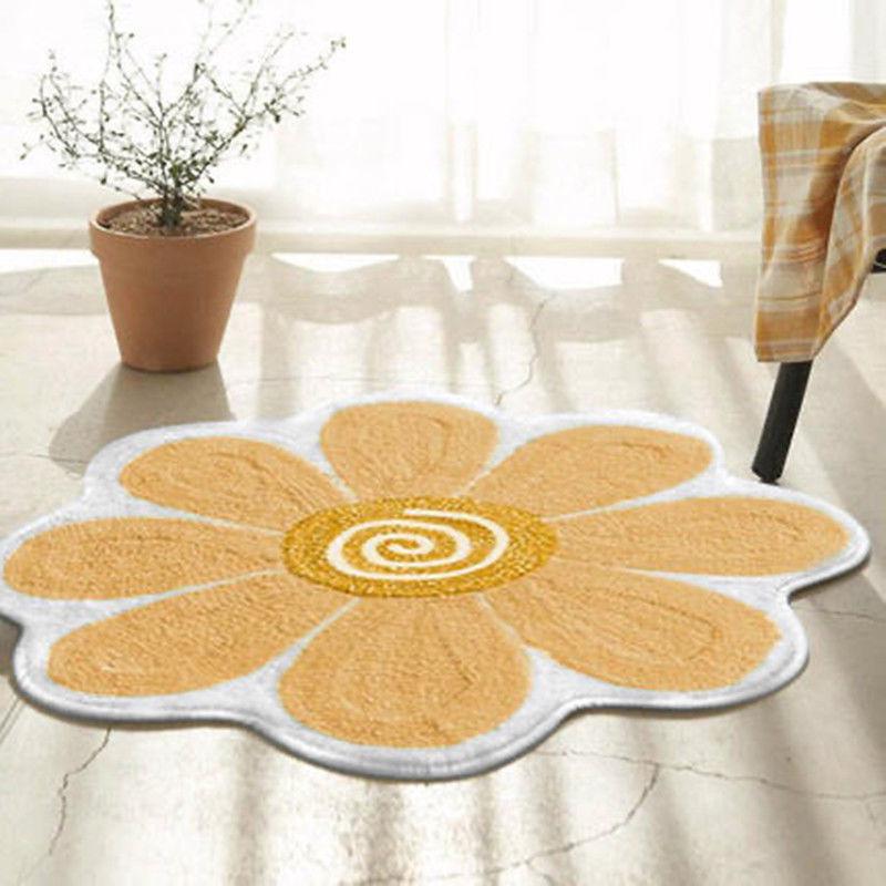 Washable Non-Slip Cartoon Flower Carpet for Bathroom, Living Room, or Balcony