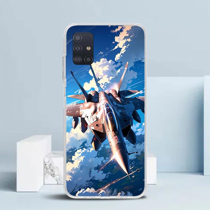 Aircraft Airplane Cool Soft Cover for Samsung Galaxy A12 A22 A32 A52 A72 A02S Phone Case Note 20 Ultra 10 S10 Plus A51 A71 A50S