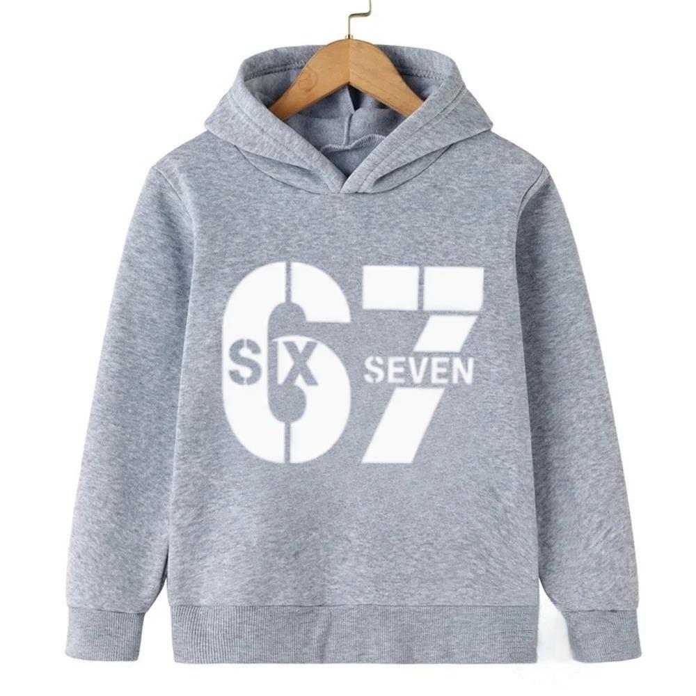Fashion Men and Women's Hoodies Funny Letter 6 7 Print Hoodies Pullover Casual Sweatshirt Top Outdoor Long Sleeve Clothing