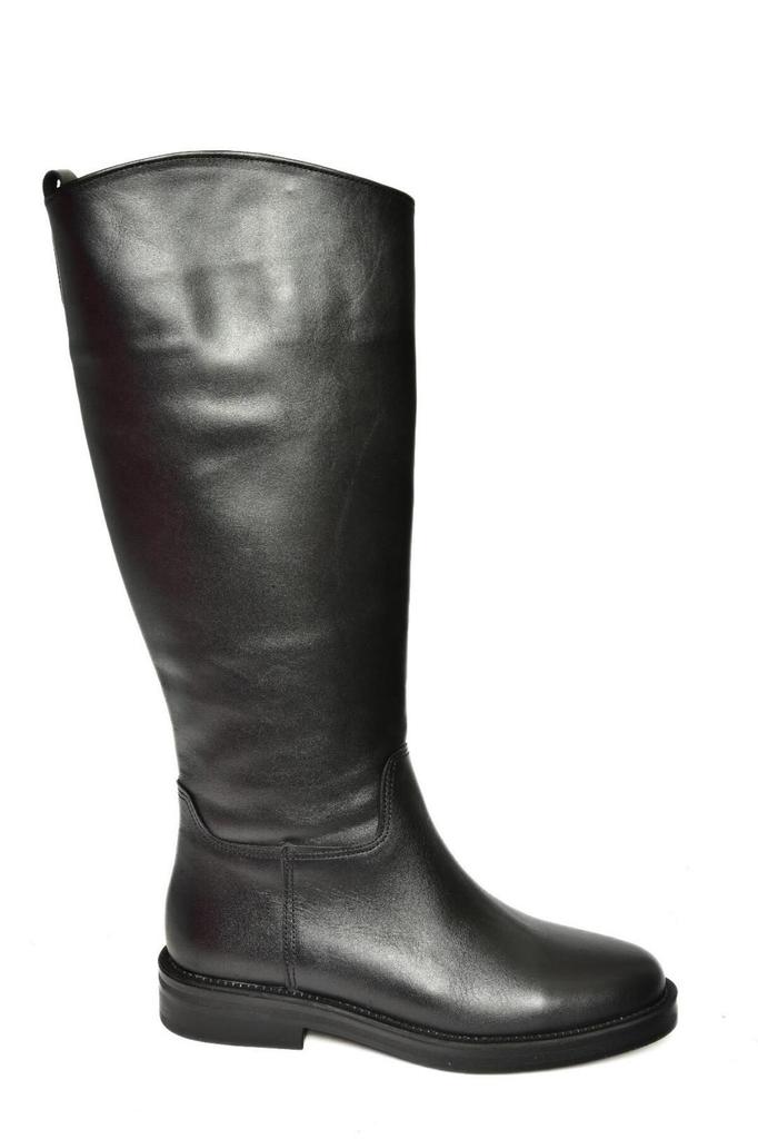 Women Modern Stylish Fashion Boots Boots Faux Leather Black Flat Sole Boots