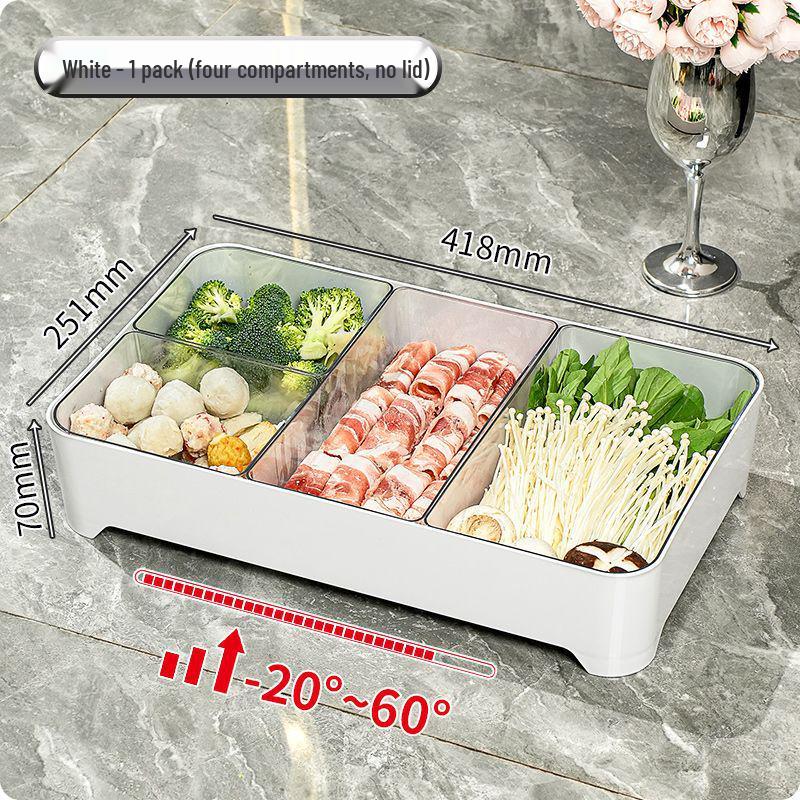 Stackable Compartmented Kitchen Tray with Draining for Hot Pot Side Dish