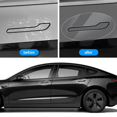 For Model 3 Model Y 2017-2025 Door Handle Scratch Protector - Inverted Door Handle Paint Protective TPU Film Car Clothing