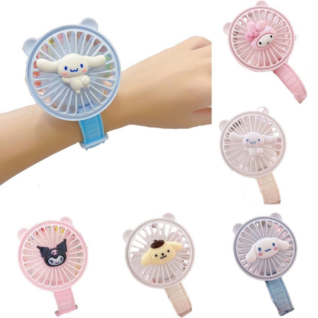 Sanrio Series Mini Fan Portable And Usb Charging Wristwatch Design For Kids And Adults