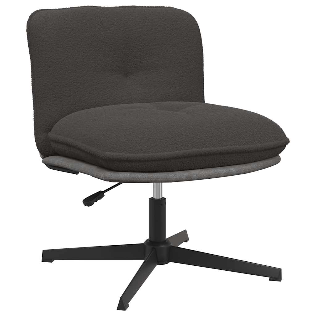 Office Swivel Chair Dark Gray Curly Wool Like Fabric
