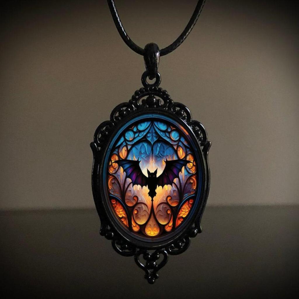 Retro Gothic Halloween Pendant Necklace