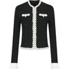 French Elegant Daily Commuting Dating Outfit Luxurious Quality Round Neck Cotton Pearl Lace Jacket Sweater Women Outerwear M21E2238999