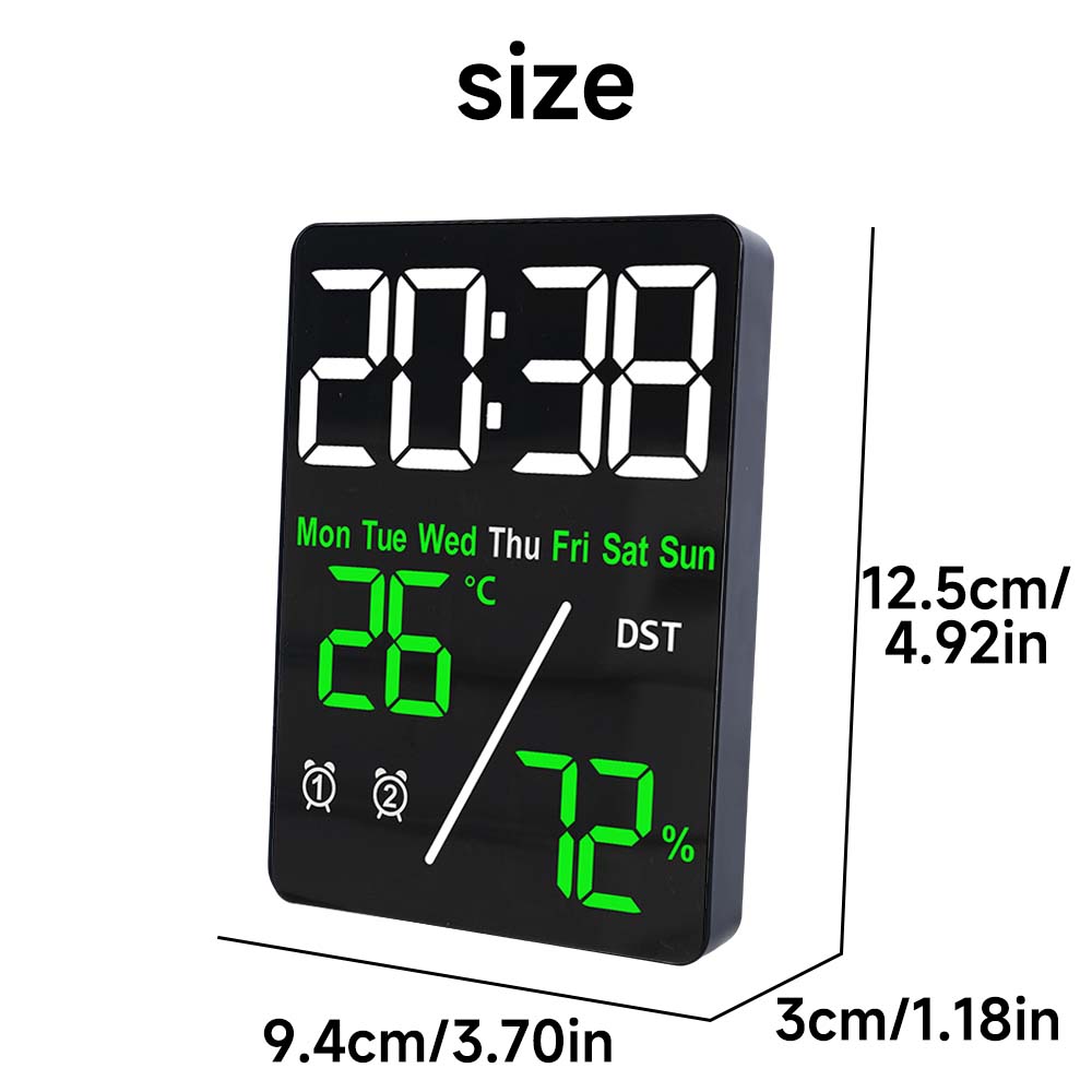 

Precise Alarm Clock Indoor Climate Monitors with Clear Display Clock and Hygrometer Features Temperature Monitors чорний