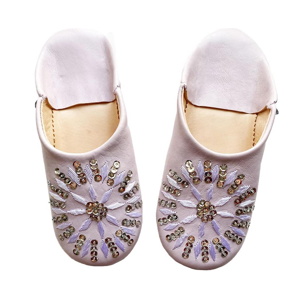 Sequined Babouche Bags Lila LL [dear Morocco] // // (26 Cm)