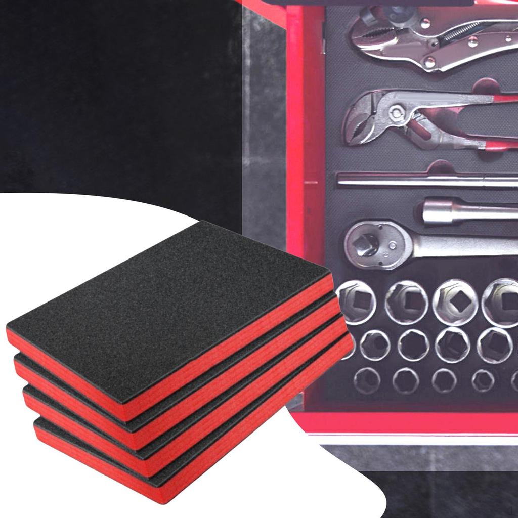 4Pcs Tool Box Foam, Foam Inserts for Cases Easy to Use Kaizen Organizer Shockproof Shadow