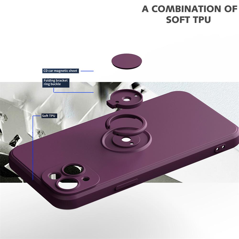 Liquid Silicone Magnetic Cases For For Iphone 1 14 13 12 11 Pro Max XS XR 6 6s 7 8 Plus SE Soft Cover With Ring Holder