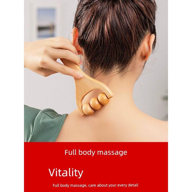 Solid Wood Ball Massager Dredging Meridian Gadget Universal for Entire Body Roller Arm Finger Leg Massage Brush